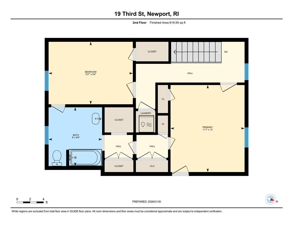 19 3rd Street Newport, RI 02840 - Photo 46 of 47 Second Floor Plan of the Gladding House Side