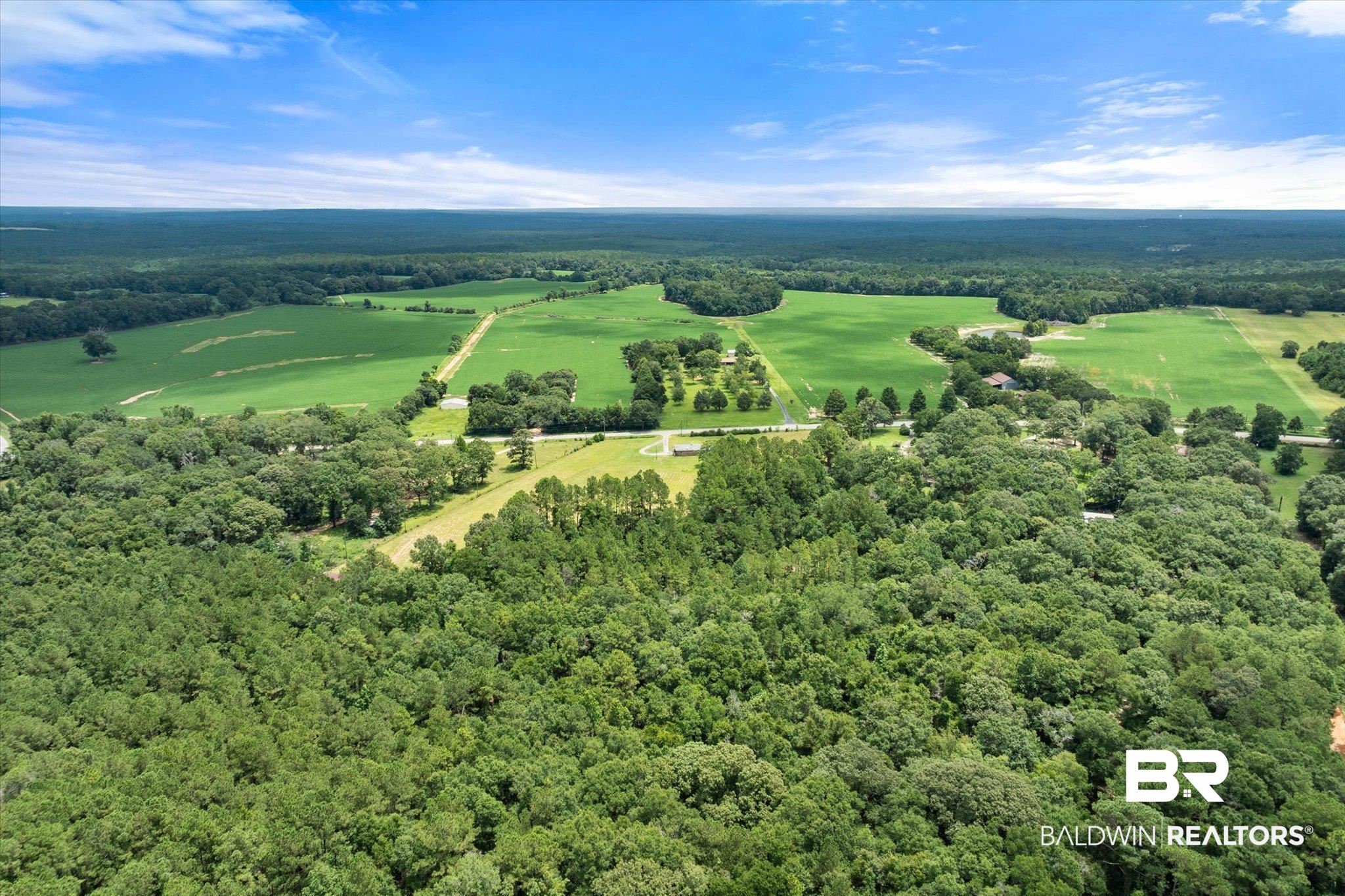 11601 Lott Road Chunchula, AL 36521 - Photo 28 of 34 Aerial view of a heavily wooded area