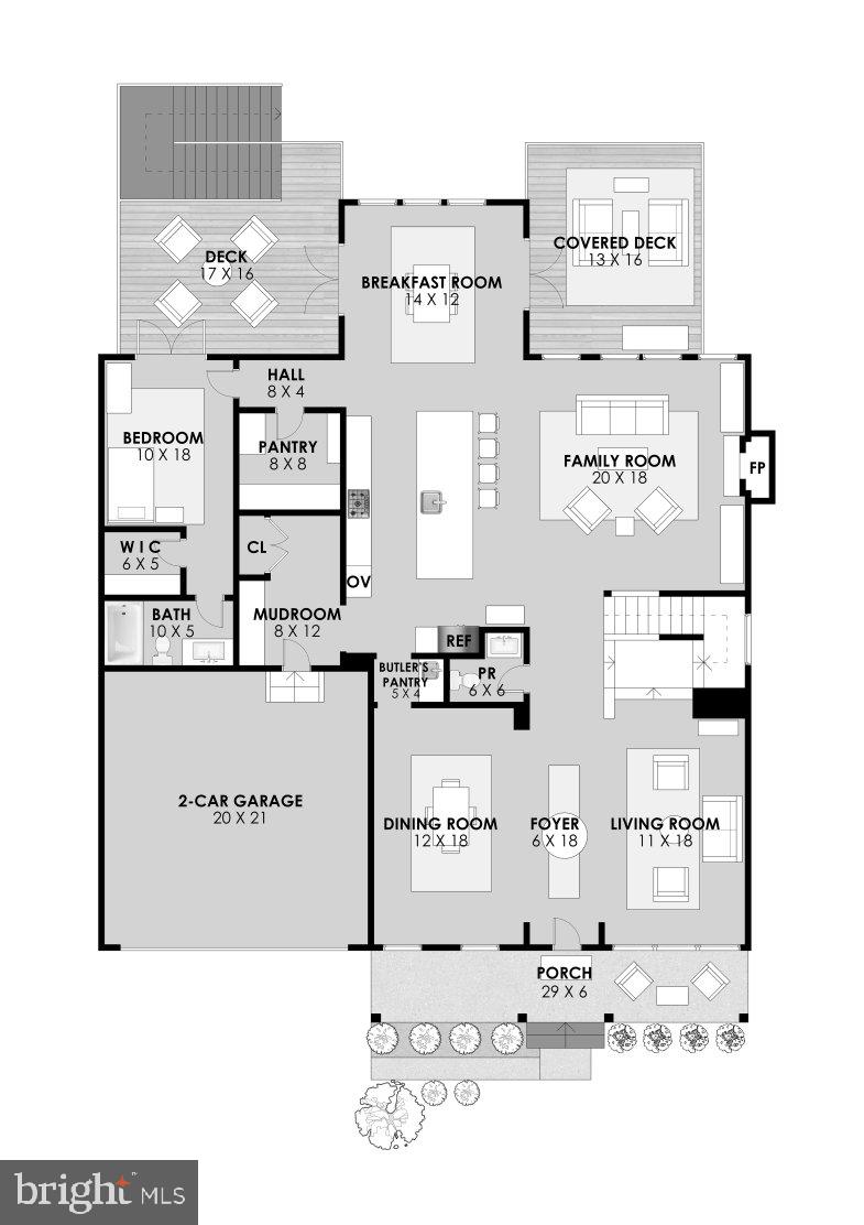 18120 Ridgewood Place Round Hill, VA 20141 - Photo 43 of 46 Main level floor plan