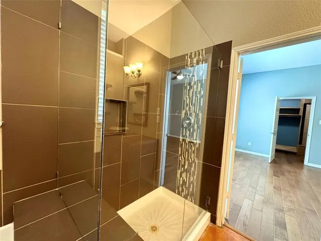 a bathroom with a shower
