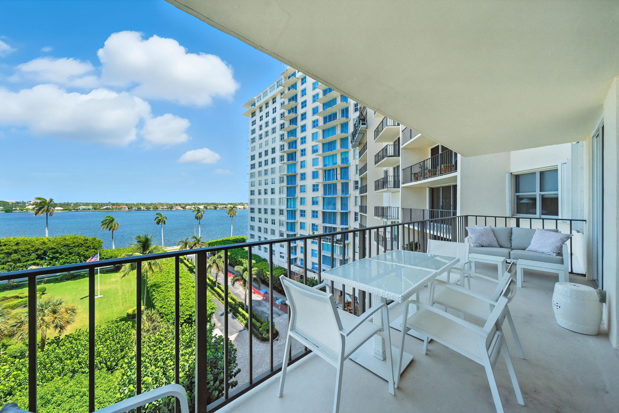 1801 South Flagler Drive, Unit 709 West Palm Beach, FL 33401 - Photo 32 of 39 a view of balcony with furniture