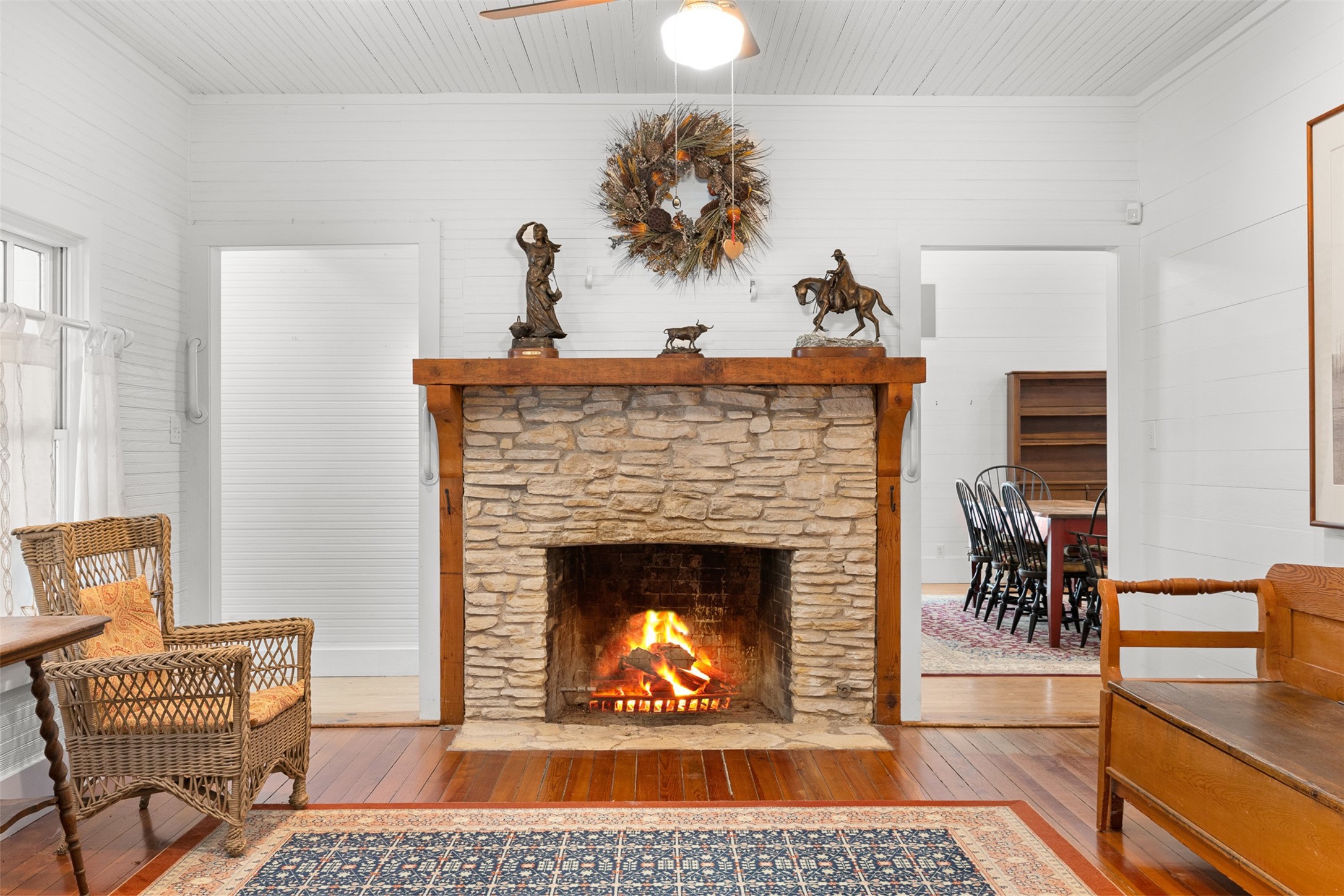 2998 Highway 237 Round Top, TX 78954 - Photo 23 of 43 a living room with furniture and a fireplace