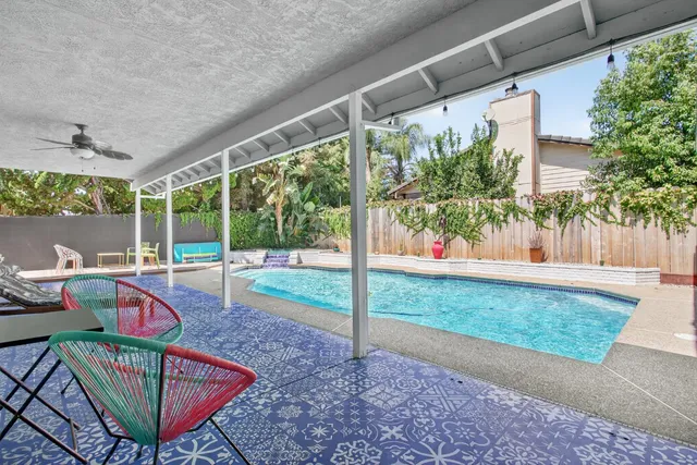 a view of an outdoor sitting area