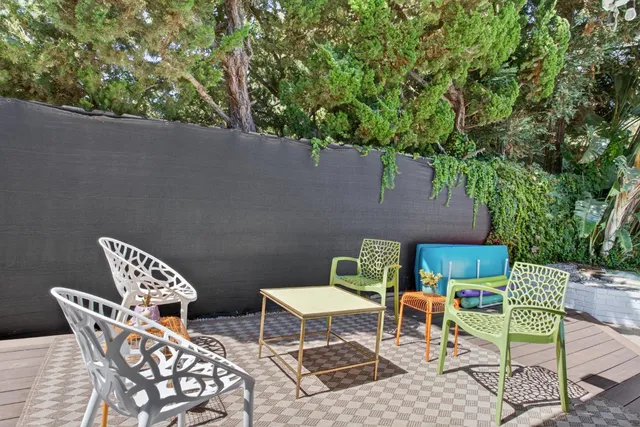 a view of chair and tables