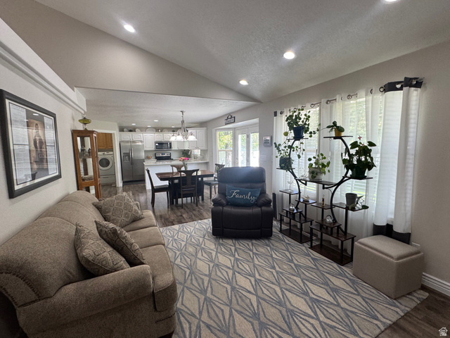 1976 River Bottom Road Springville, UT 84663 - Photo 9 of 45 Expansive living area with vaulted ceilings and recessed lighting