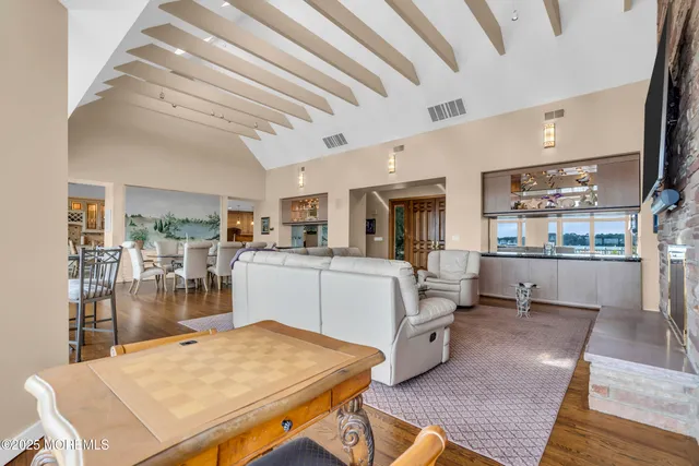 a view of a terrace with furniture