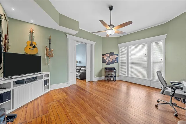 a view of a livingroom with a flat screen tv