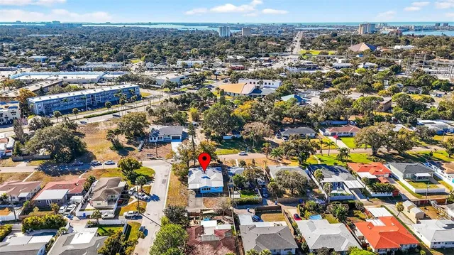 an aerial view of a city