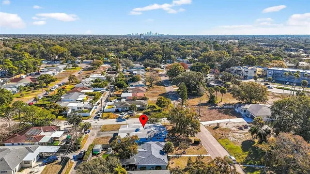 an aerial view of multiple house