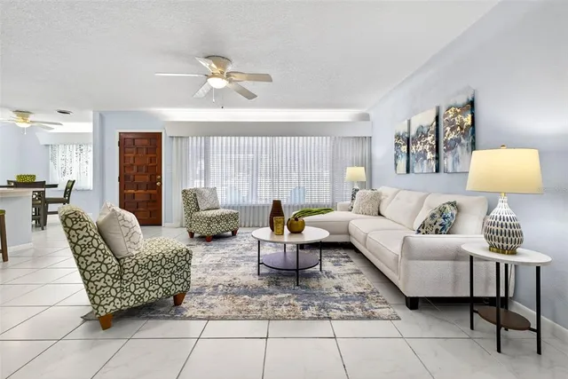 a living room with furniture