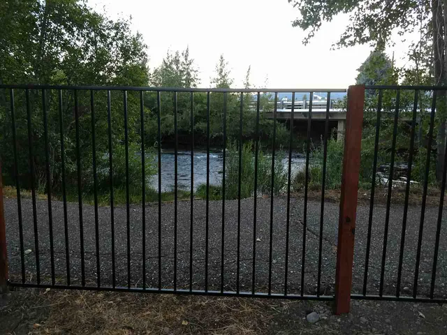 a view of a wrought fence
