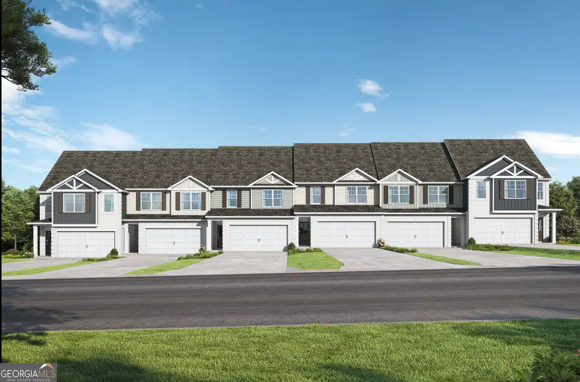 a white house with a outdoor space