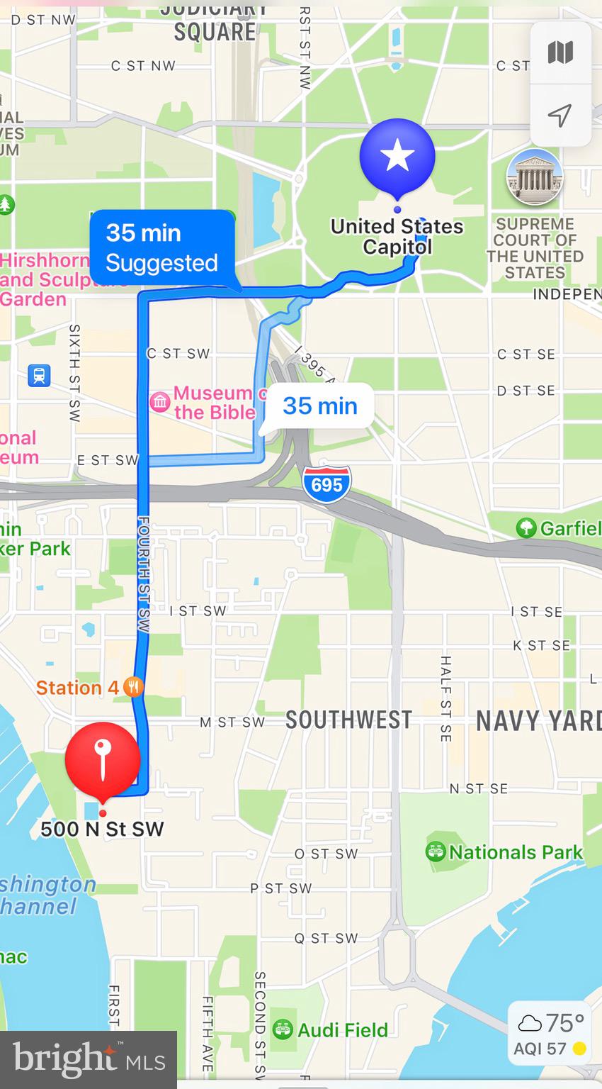 520 N Street Southwest, Unit S116 Washington, DC 20024 - Photo 81 of 94 Are you close to the Capitol - YES see map :-)