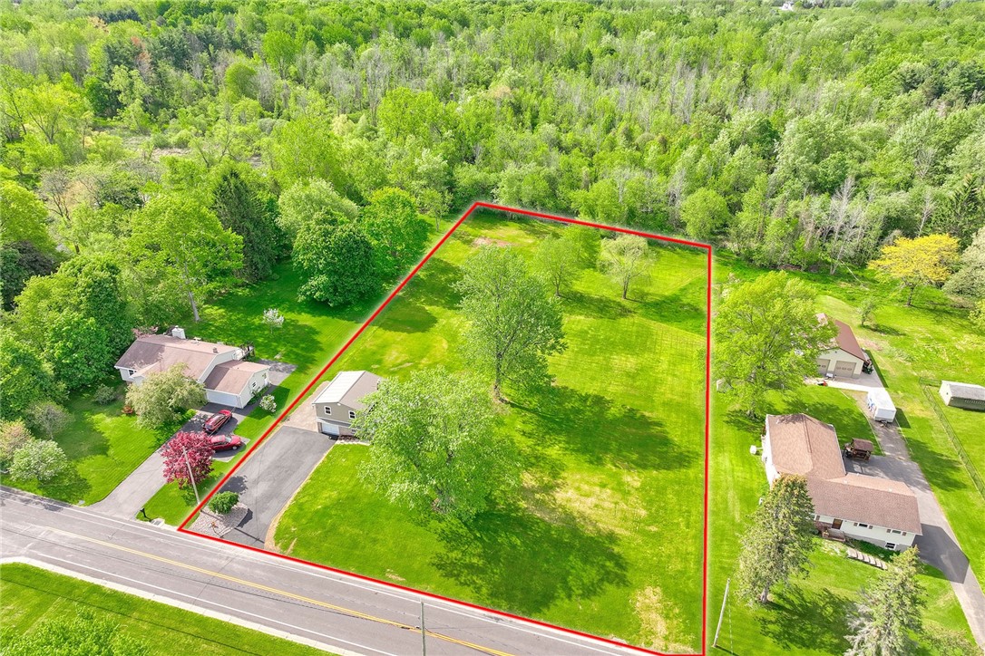 1815 Woodard Road Webster, NY 14580 - Photo 3 of 45 AERIAL VIEW - DBL- WIDE LOT 1.83 ACRES