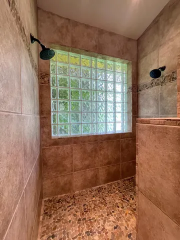 a bathroom with a shower