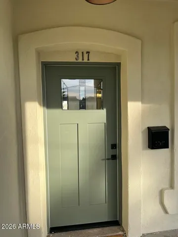 a view of living room with a microwave
