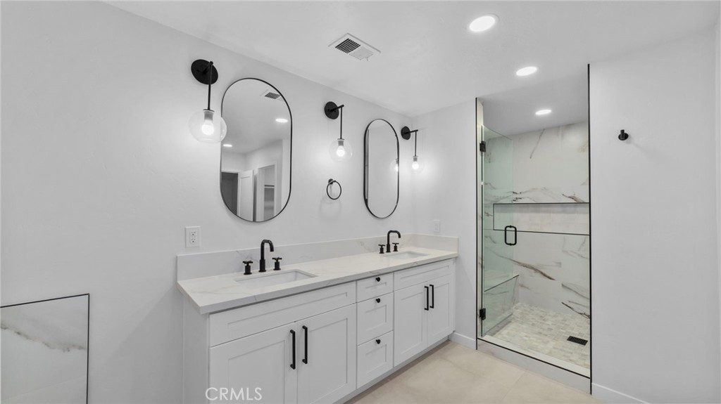 1726 Kings Road Vista, CA 92084 - Photo 43 of 66 Double Vanity and Huge Walk-In Shower