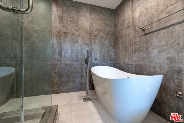 a view of a bathtub in a bathroom