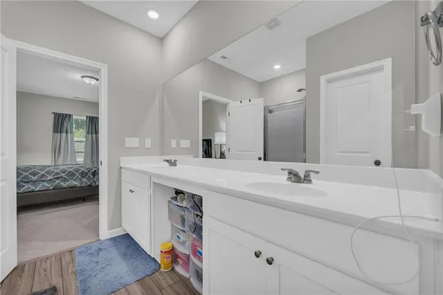 a bathroom with a shower