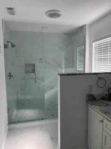 a bathroom with a shower