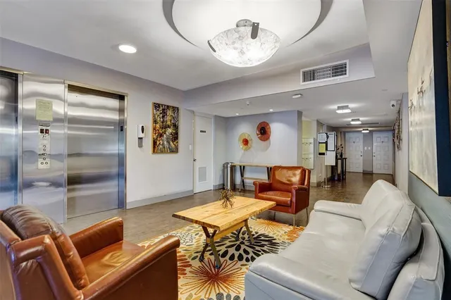 a living room with furniture