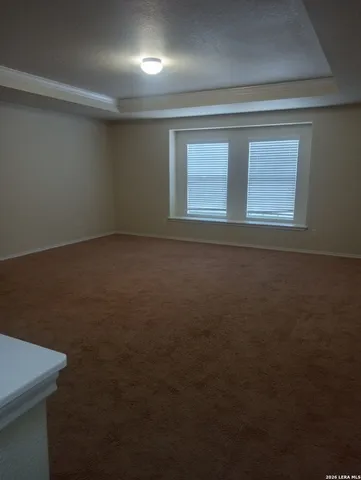 a view of a small space with a window