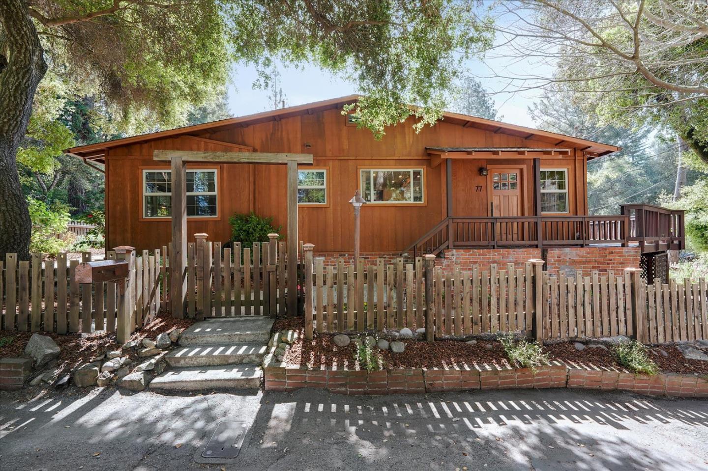 77 Forest Road Mount Hermon, CA 95041 - Photo 1 of 46 a front view of a house