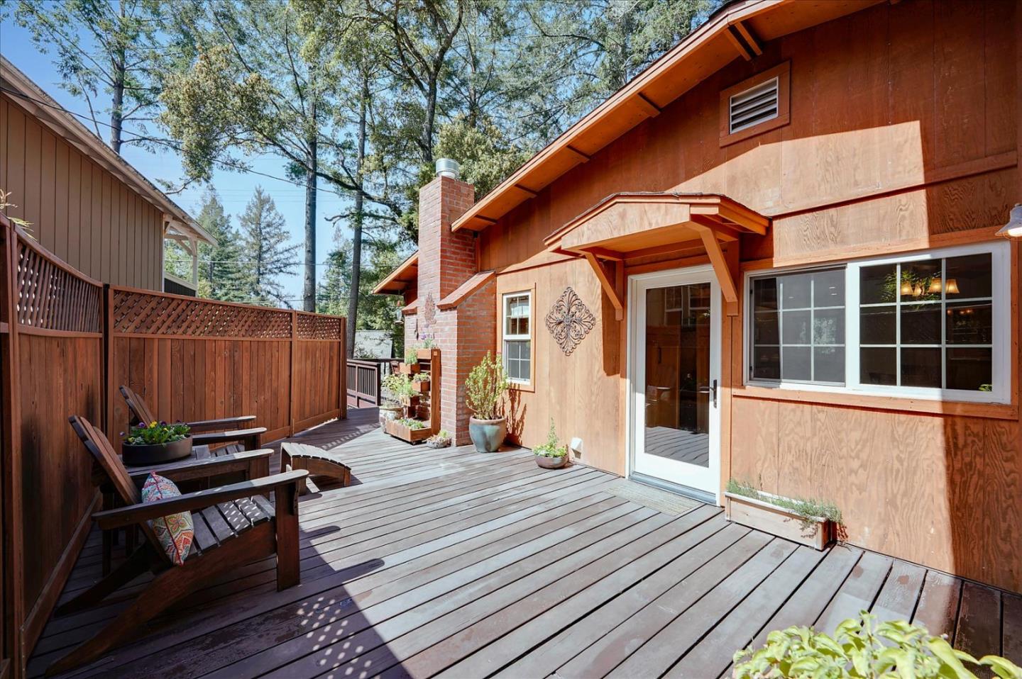 77 Forest Road Mount Hermon, CA 95041 - Photo 44 of 46 a view of a wooden deck with a yard
