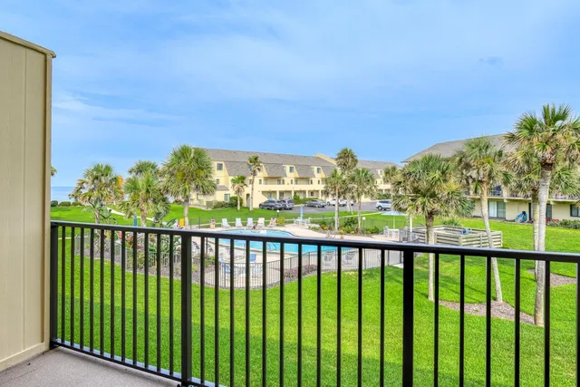 a view of city from a balcony