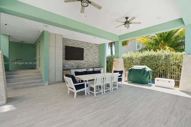 a view of a terrace with chairs