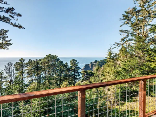 a view of a forest from a balcony