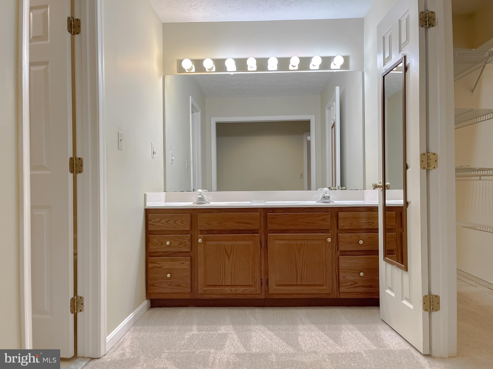 288 Elkins Lane Lusby, MD 20657 - Photo 44 of 73 a bathroom with a double vanity sink and a mirror