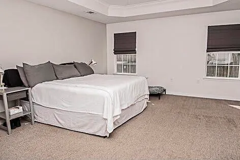 a bed room with a bed and a television