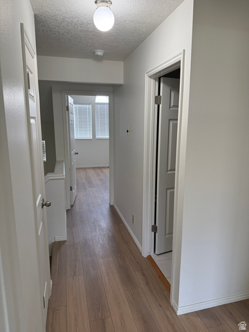747 Hanover Drive Orem, UT 84058 - Photo 15 of 30 Corridor featuring light wood-type flooring and a textured ceiling