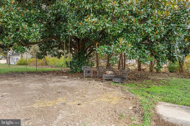 a backyard of a house with lots of green space
