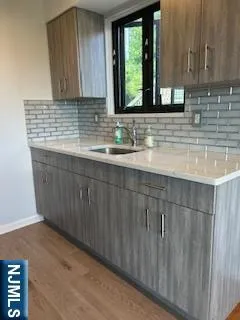 a sink with a window