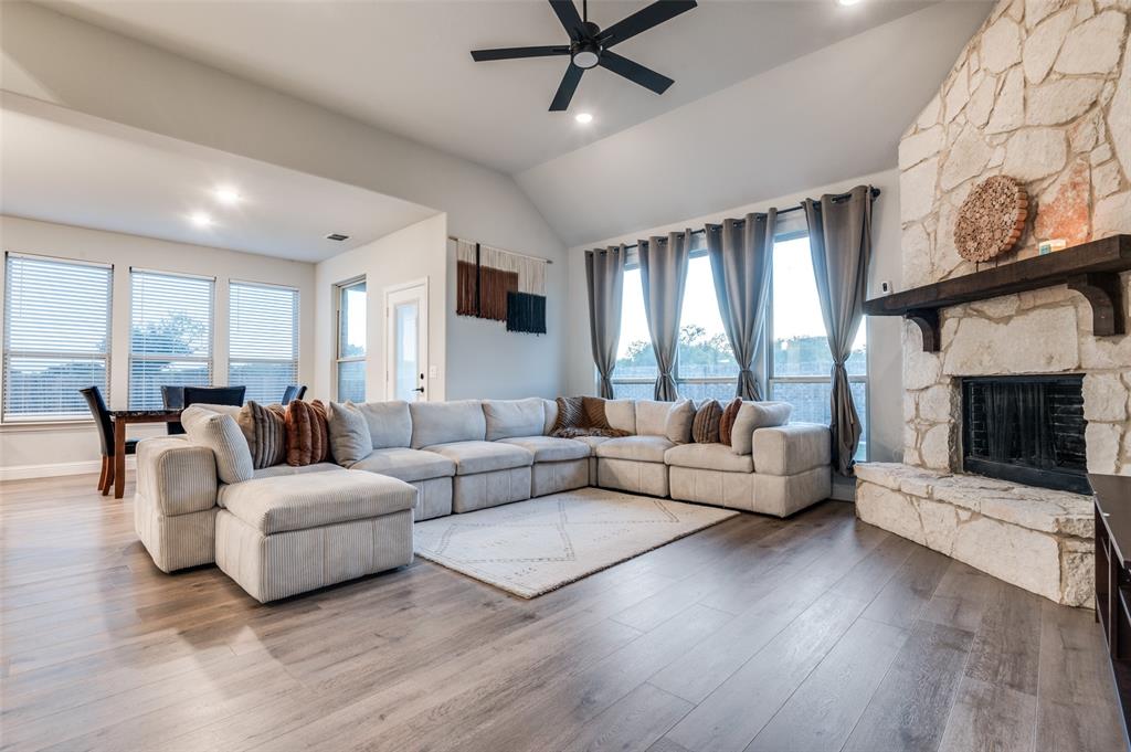 3149 Deer Lk Lane Mesquite, TX 75181 - Photo 6 of 24 a living room with furniture and a fireplace