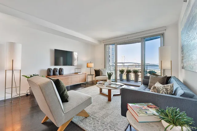 a view of a building with an ocean view