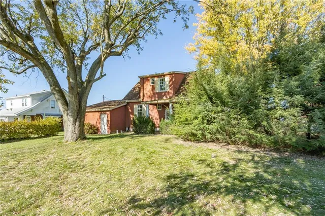 a view of a big yard with large tree