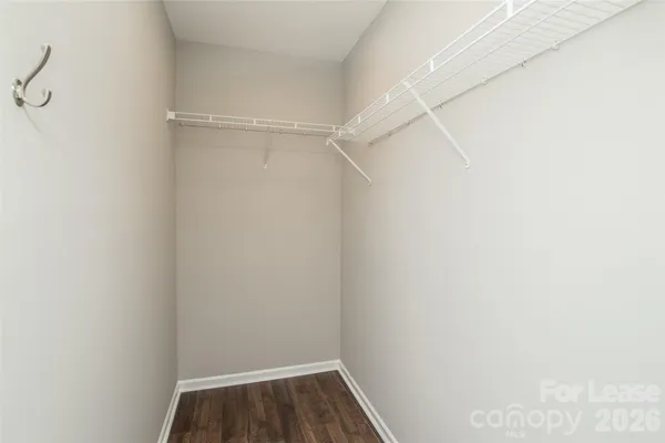 a view of small space with racks on the wall