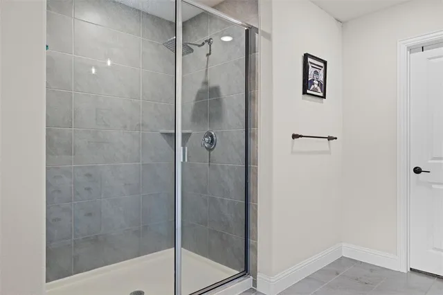 a bathroom with a shower