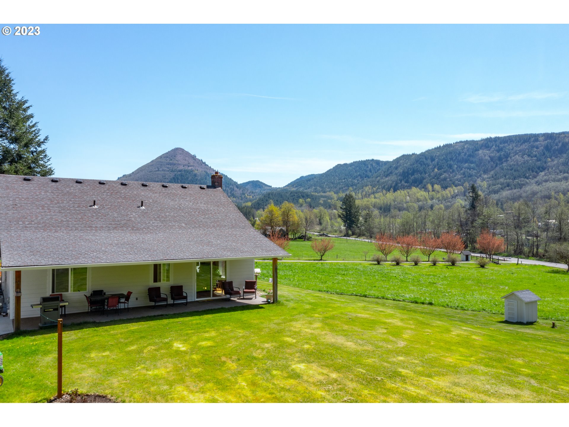 29416 Northeast Healy Road, Unit 2 Amboy, WA 98601 - Photo 5 of 41 a front view of house with yard and mountain