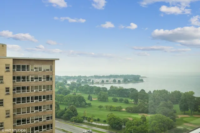 a view of a city with tall buildings