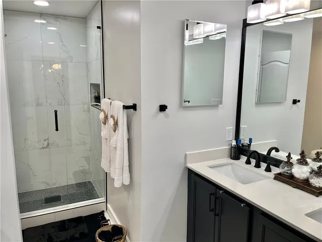a bathroom with a shower