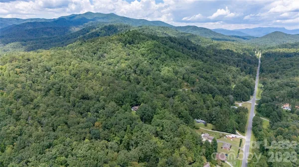 a view of a lush green hillside and a houses