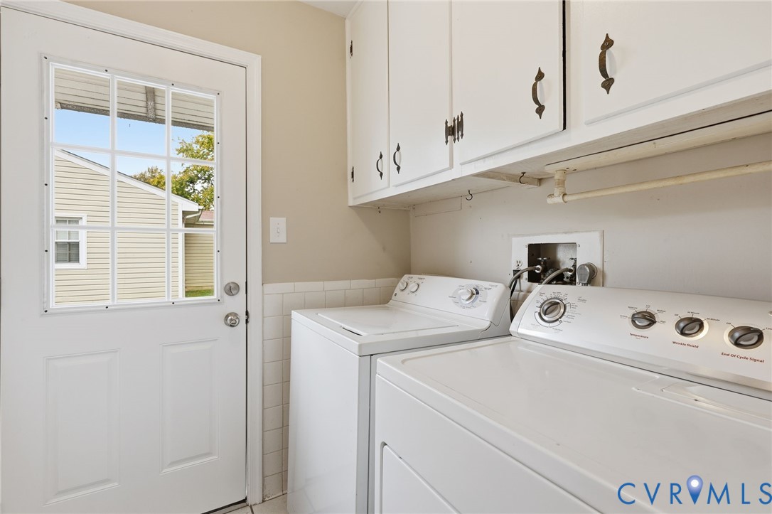5106 Conduit Road Colonial Heights, VA 23834 - Photo 20 of 26 Washroom with cabinet space, washer and clothes dr