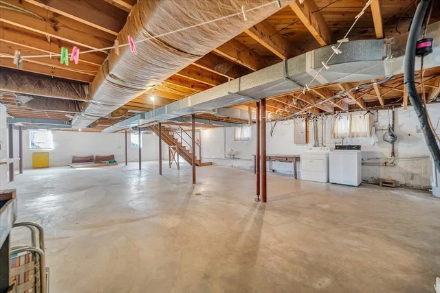 a utility room with a washer and dryer