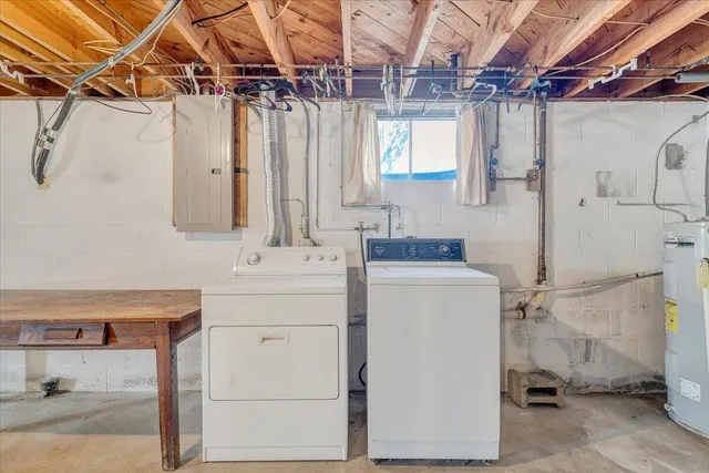 a view of a building with a door