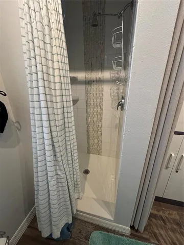 a bathroom with a shower