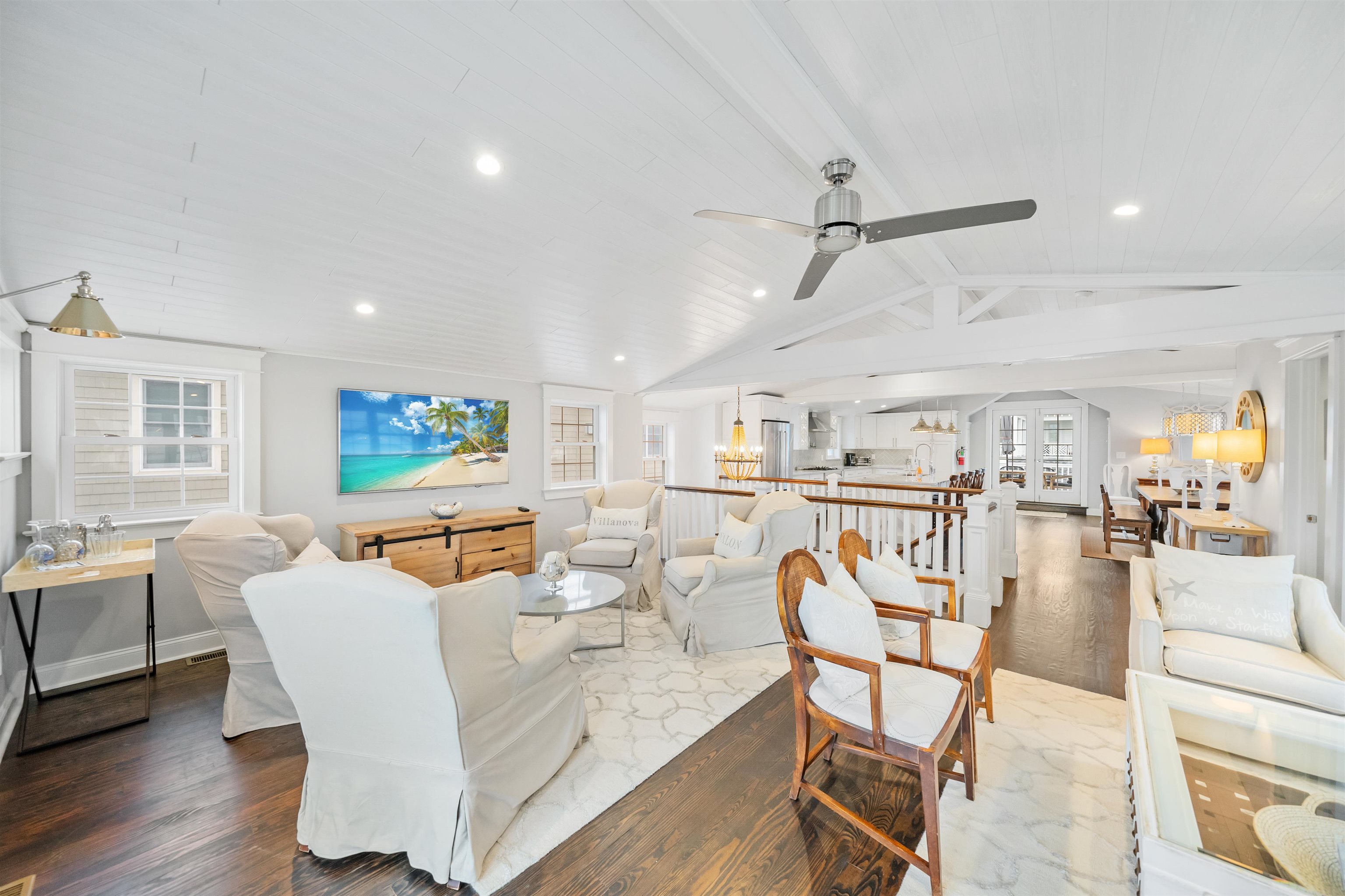 164 93rd Street Stone Harbor, NJ 08247 - Photo 30 of 47 a living room with lots of furniture and view of kitchen